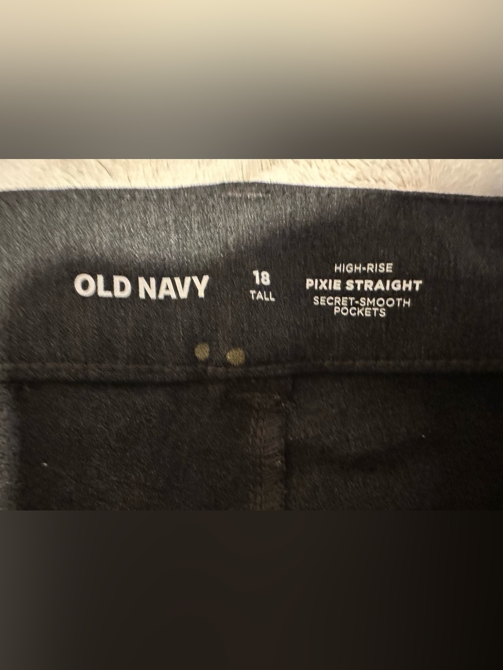 Old Navy High-Waisted Dark Heather Gray Pixie Straight Pants - Picture 10 of 16
